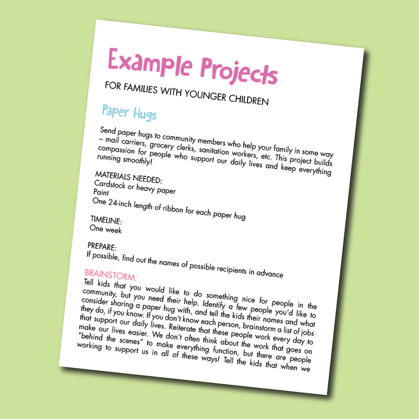 Family Service Project Guidebook